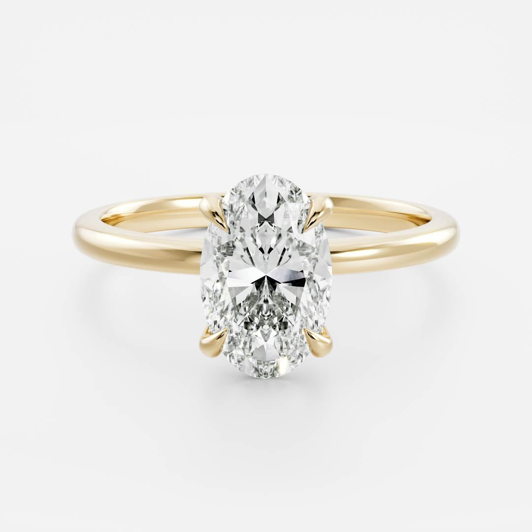 The Luise Ring - 1.52ct Lab Grown Diamond Low Set Oval Solitaire