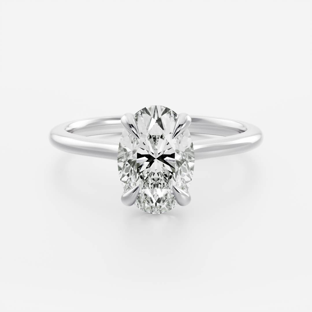 The Luise Ring - 1.00ct Lab Grown Diamond Cathedral Oval Solitaire