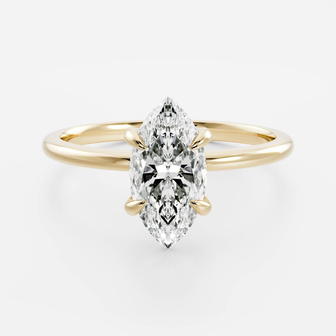 The Arie Ring - 12x6mm (1.8ct) Moissanite Marquise Solitaire