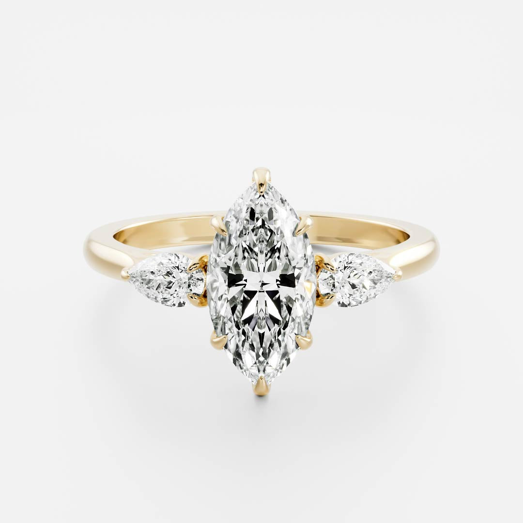 The Florence Ring - 2.03cttw Lab Grown Diamond Marquise & Pear Trilogy
