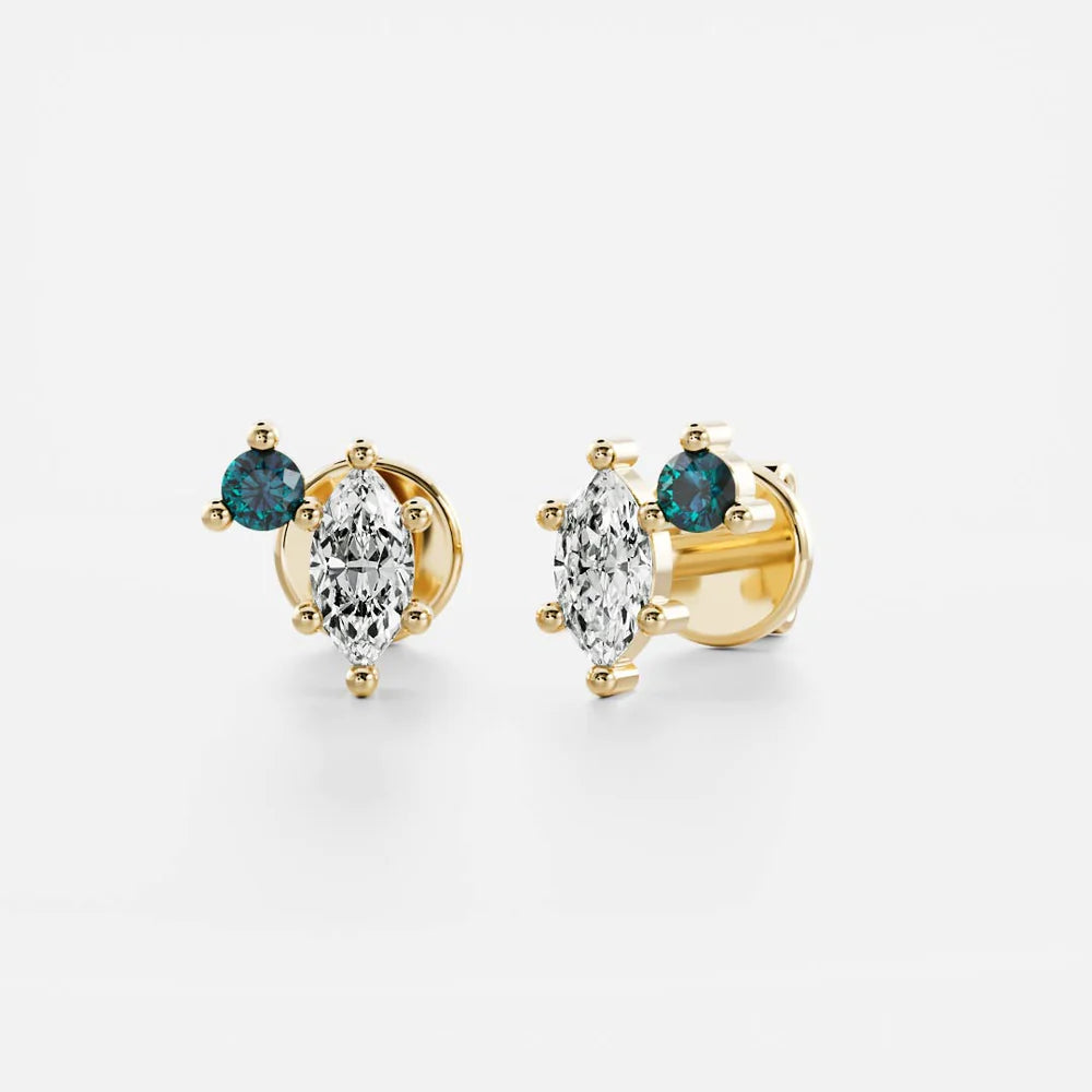 Signature Alexandrite Toi Et Moi Birthstone Studs - June