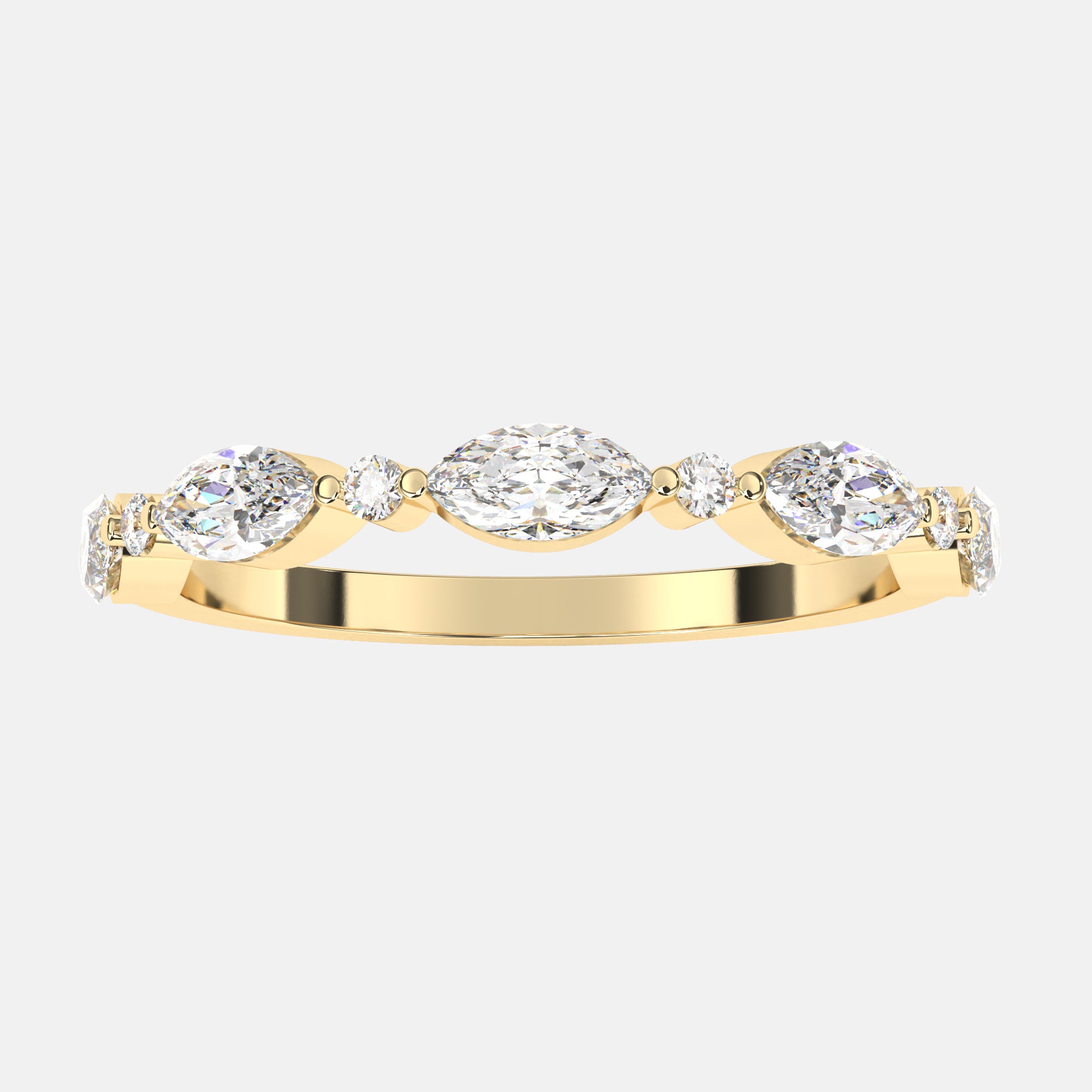 The Freya Ring - Moissanite Marquise and Round Brilliant Band