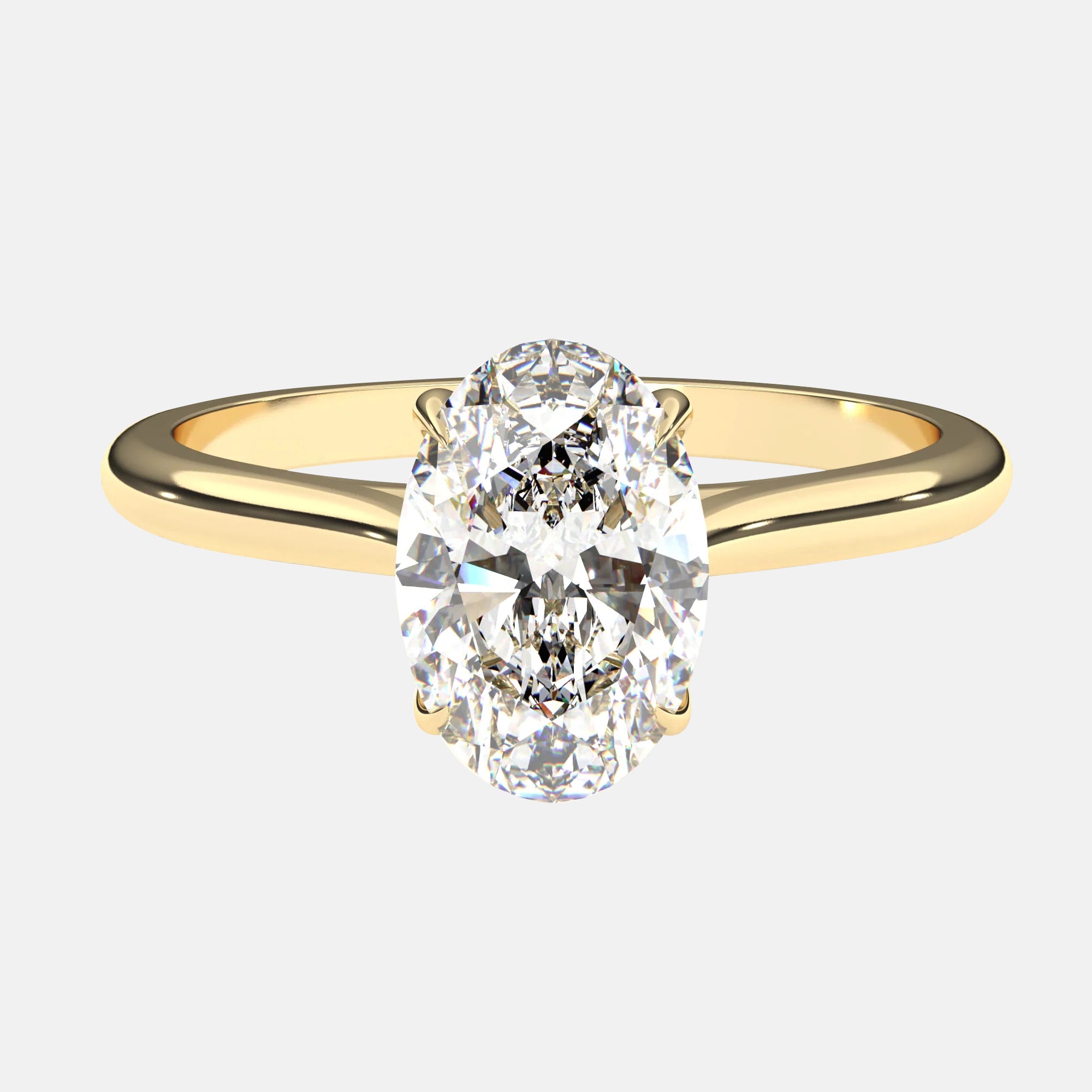 The Luise Ring - 10x7mm (2.5ct) Oval Moissanite Cathedral Solitaire