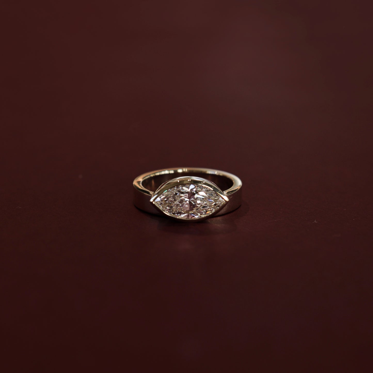 The Ludae Ring - Marquise Cigar Solitaire