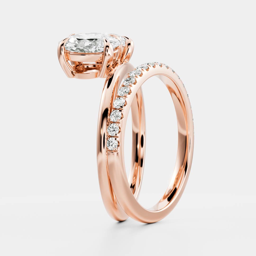 The Emerie Ring - Double Band Oval and Pear Toi Et Moi