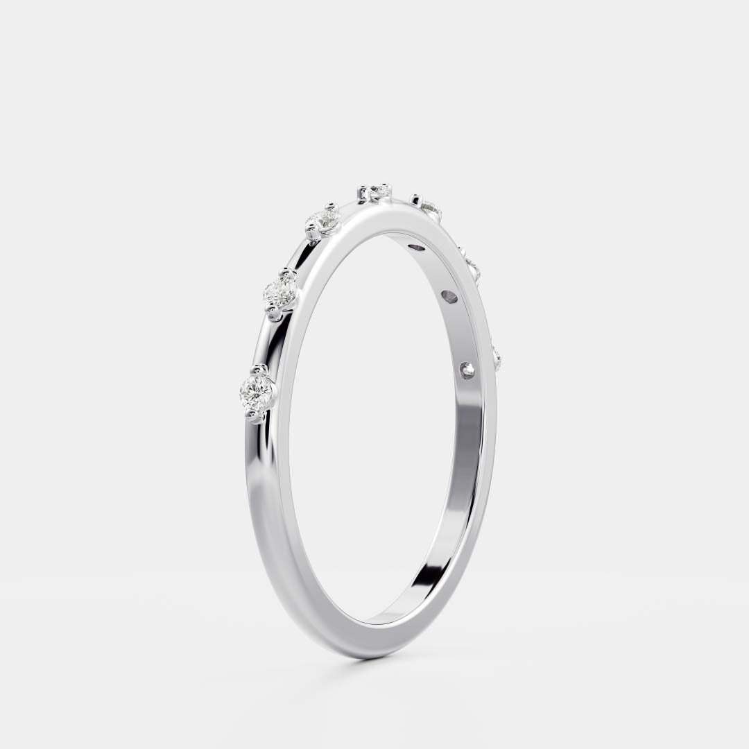 The Harlow Ring - 1.5mm Dainty Round Brilliant Band