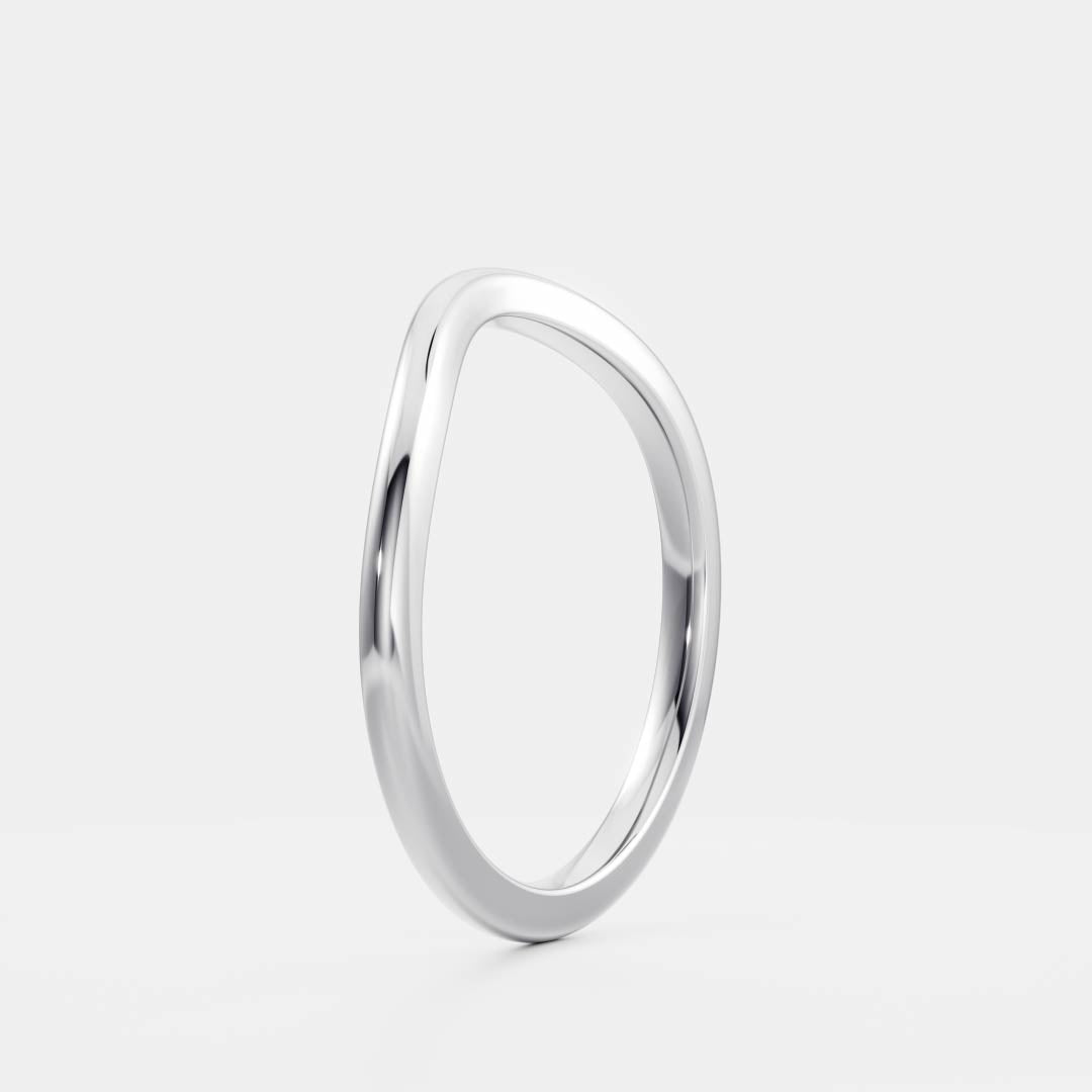 Sterling silver store curved wedding band