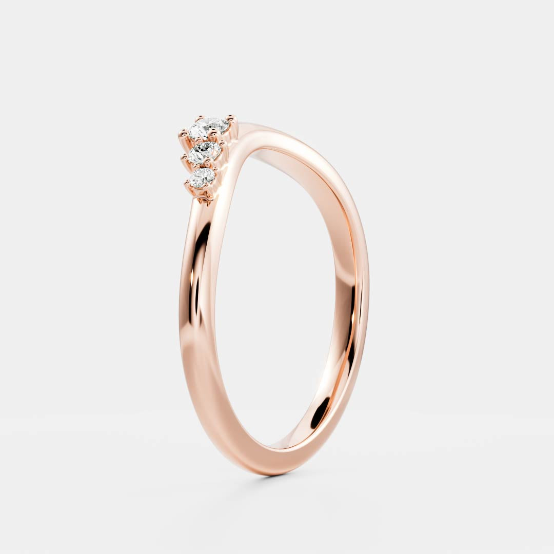 The Eve Ring - Curved Round Brilliant Ceremonial Ring