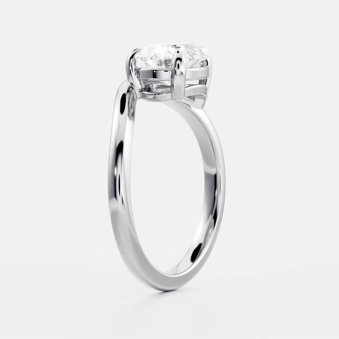 The Maya Ring - Pear Curved Solitaire