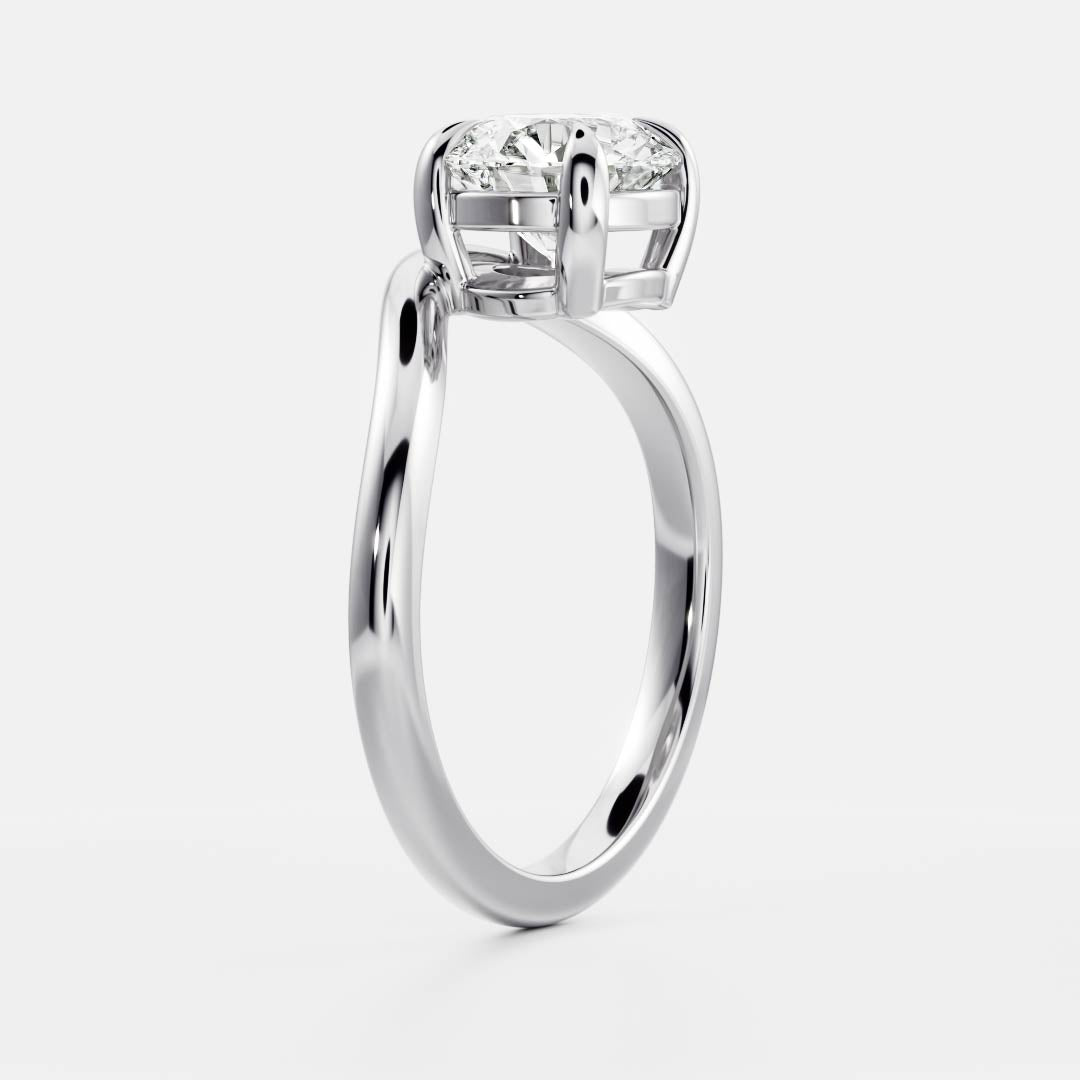 The Maya Ring - Round Curved Solitaire