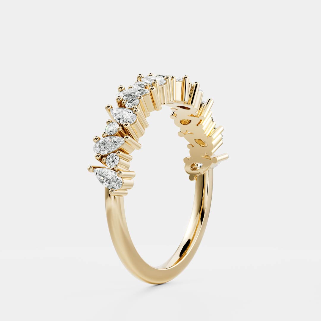 The Estelle Ring - Scattered Pear and Round Band