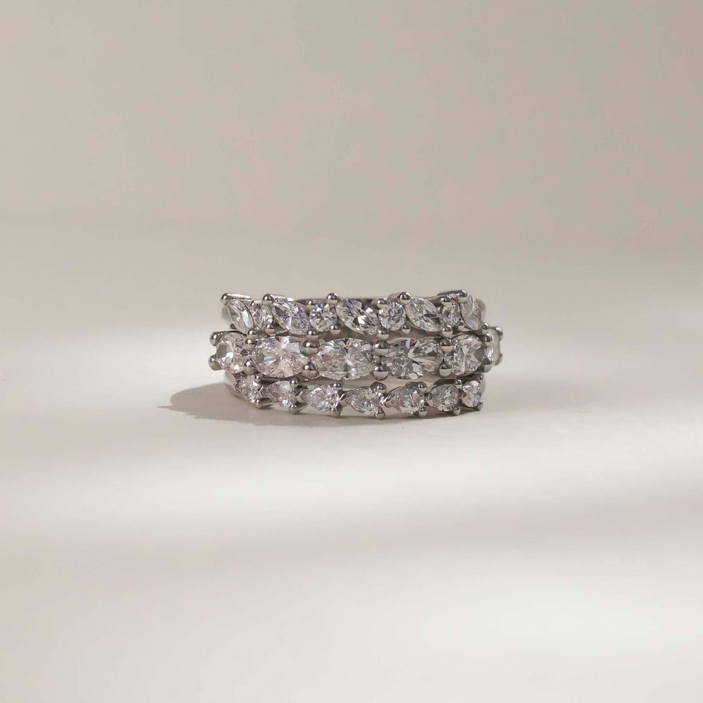 
                      
                        The Lucie Ring - Horizontal Pear Wedding Band
                      
                    