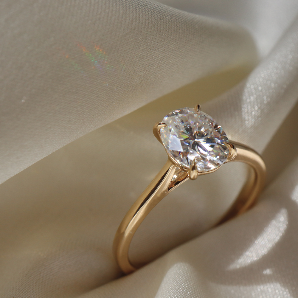 
                      
                        The Luise Ring™ - Oval Cathedral Solitaire
                      
                    