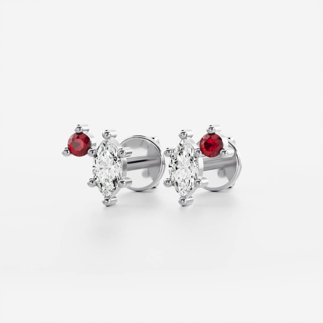 Signature Ruby Toi Et Moi Birthstone Studs - July