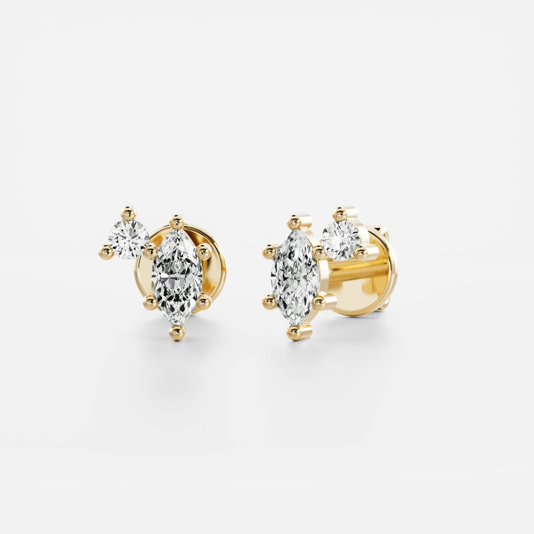 Signature Cultured Diamond Toi Et Moi Birthstone Studs - April