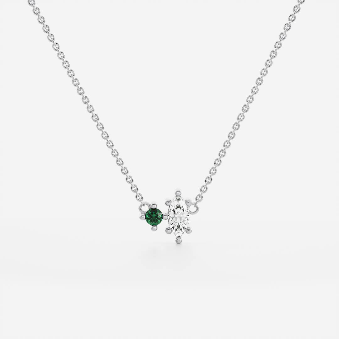 Signature Emerald Toi Et Moi Birthstone Pendant - May