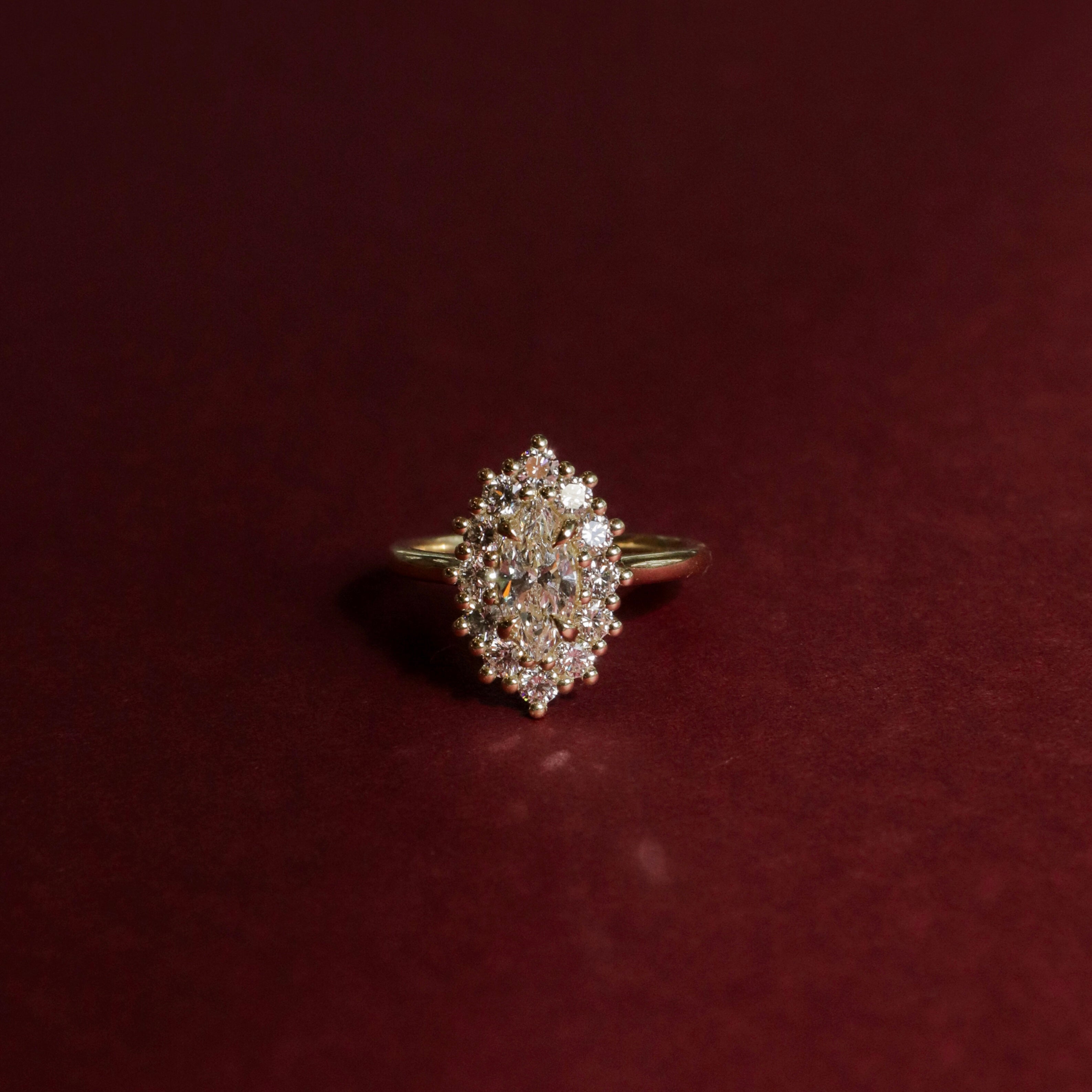 The Eloise Ring - Marquise Antique Halo