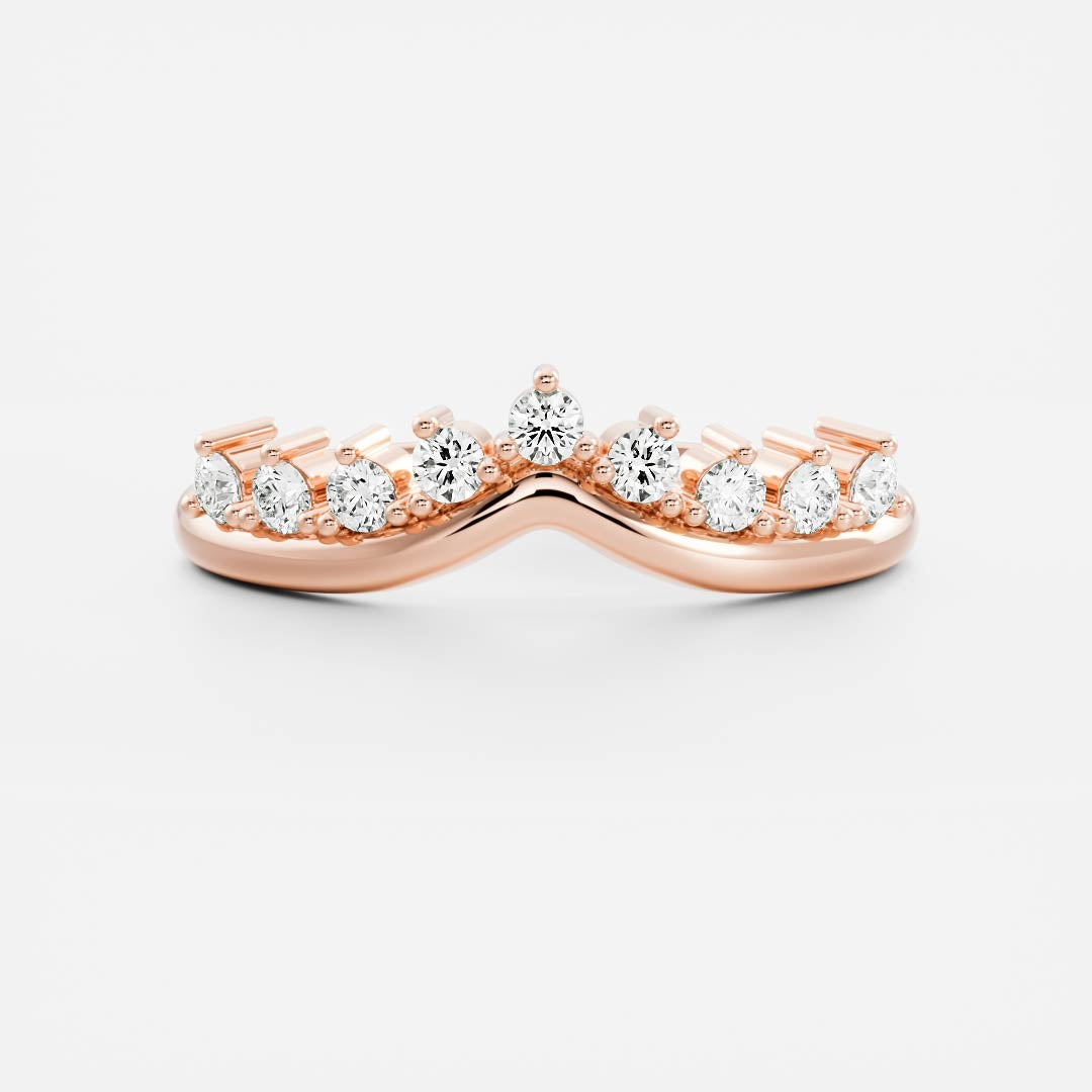 The Cybelle Ring - Chevron Wedding Band