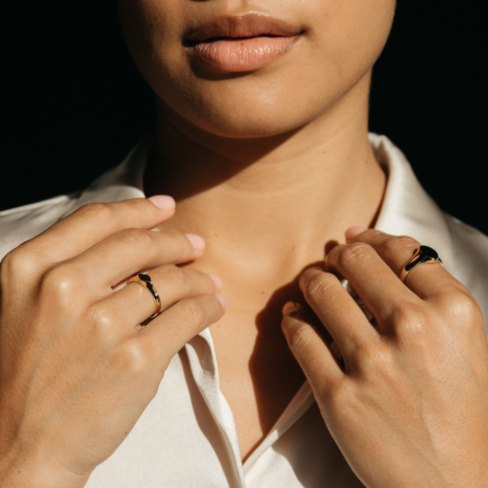 
                      
                        Signature Marquise Signet Ring
                      
                    