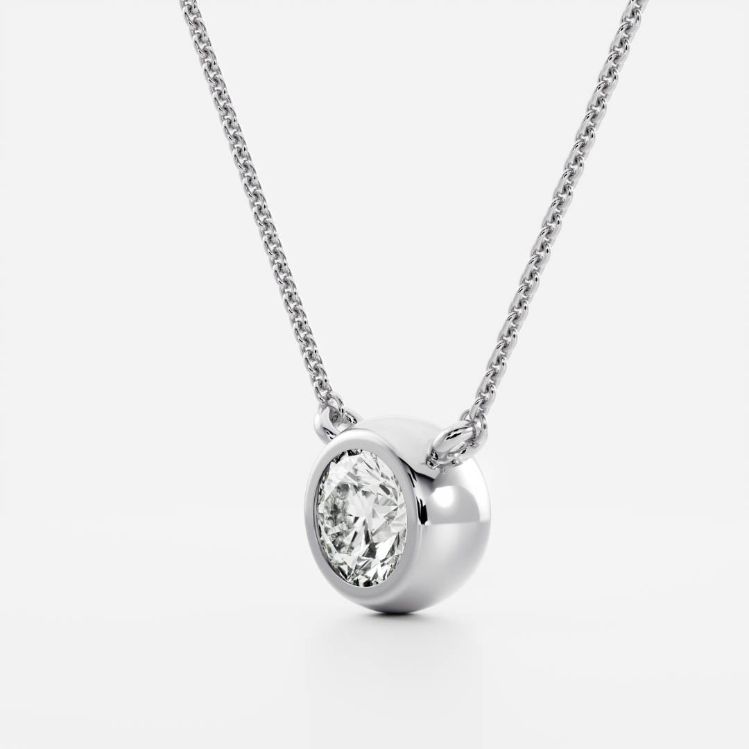 Floating Diamond Necklace, Minimalist Diamond Solitaire Pendant, Bezel Set  Round Diamond, F Color VS Clarity 1/4 .25 Carat - Etsy