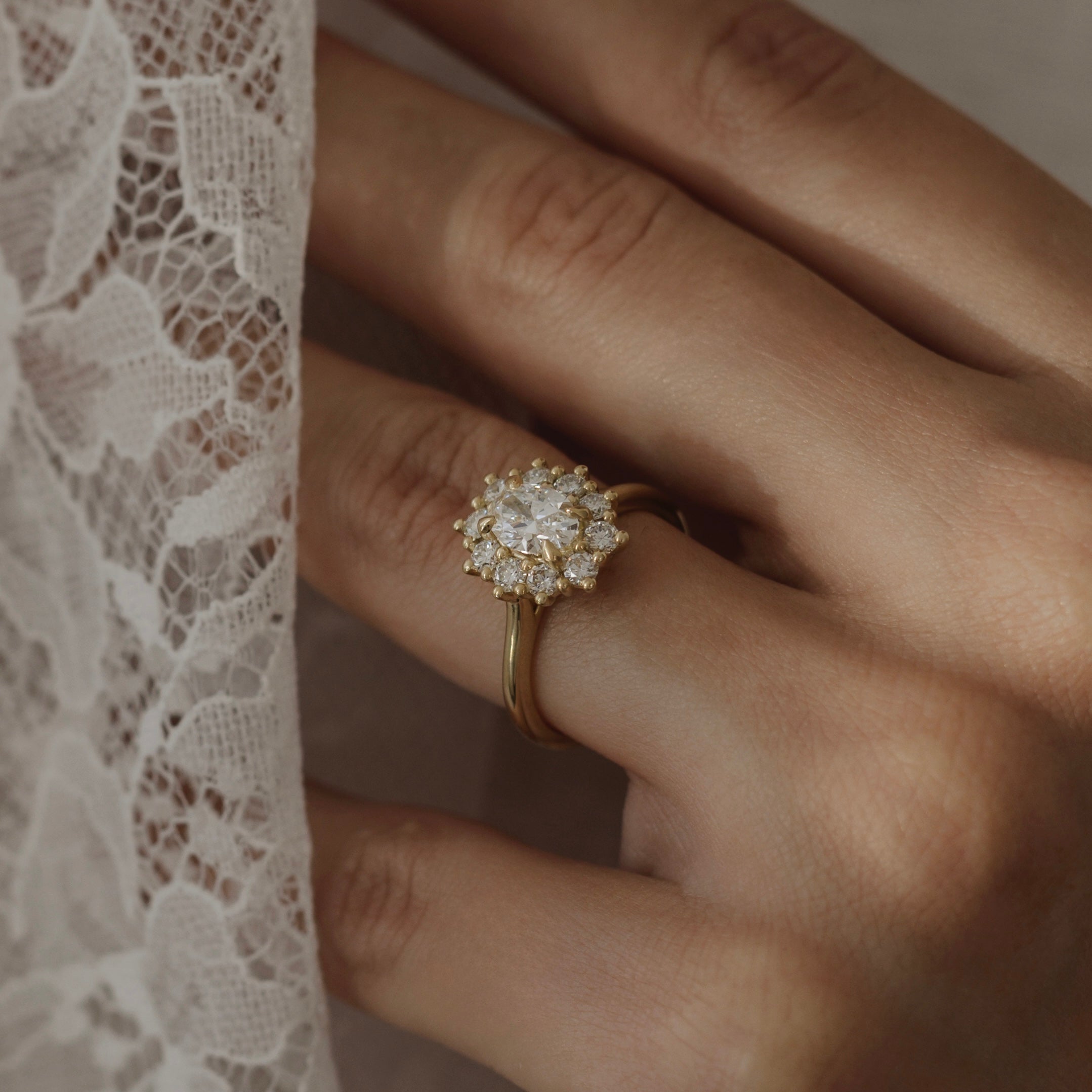The Eloise Ring - Oval Antique Halo