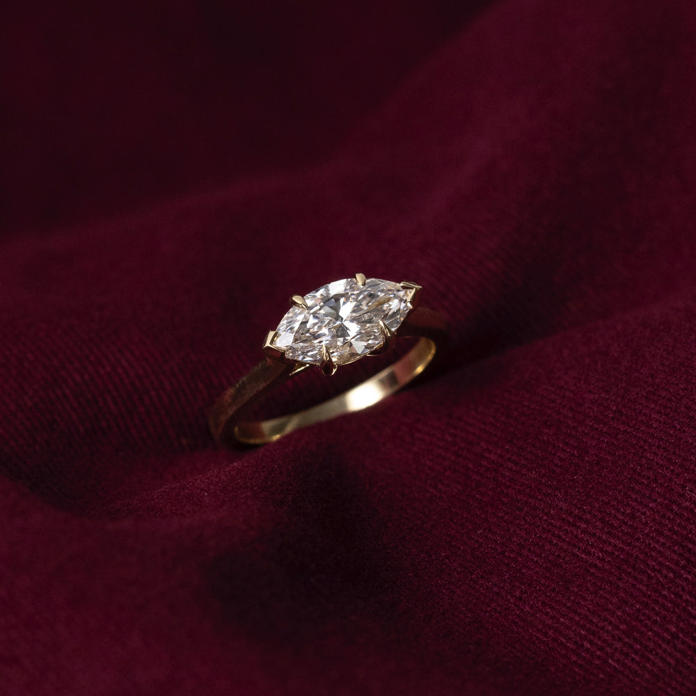 The Arie Ring - East-West Marquise Cathedral Solitaire