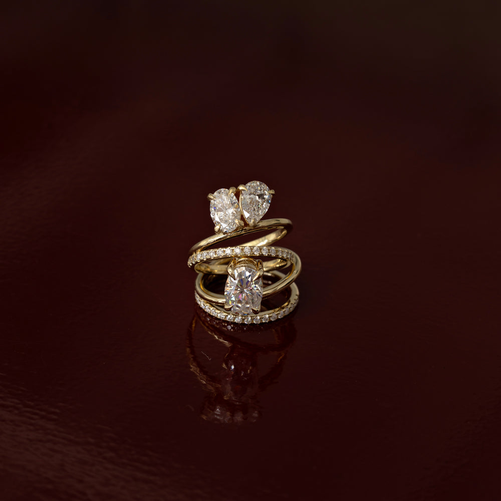 
                      
                        The Emerie Ring - Oval Double Band Solitaire
                      
                    