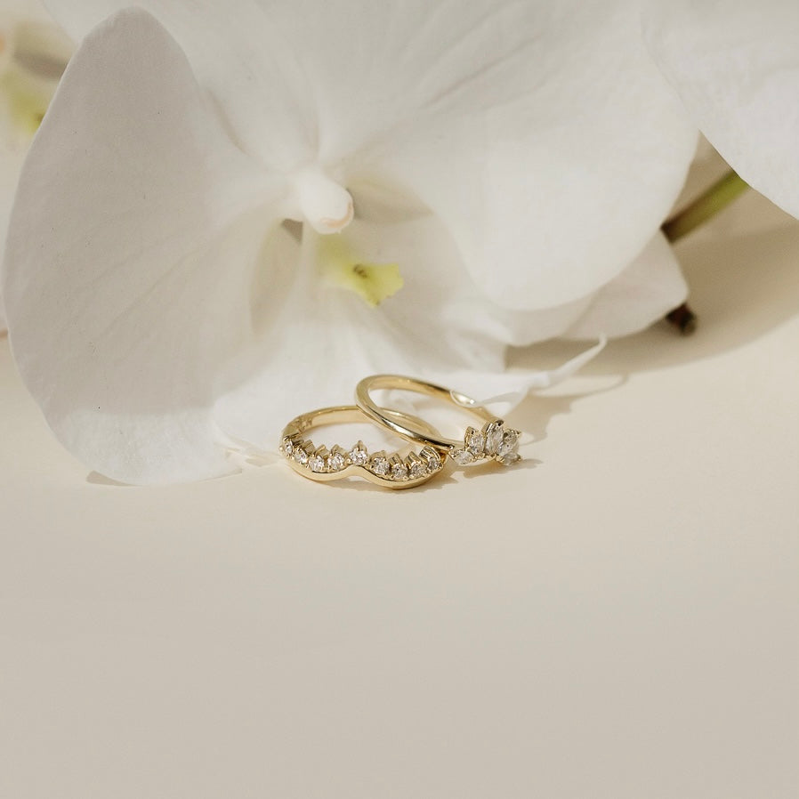 
                      
                        The Cybelle Ring - Chevron Wedding Band
                      
                    