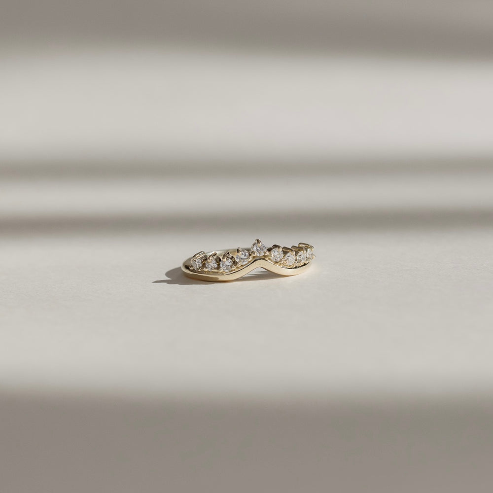 
                      
                        The Cybelle Ring - Chevron Wedding Band
                      
                    