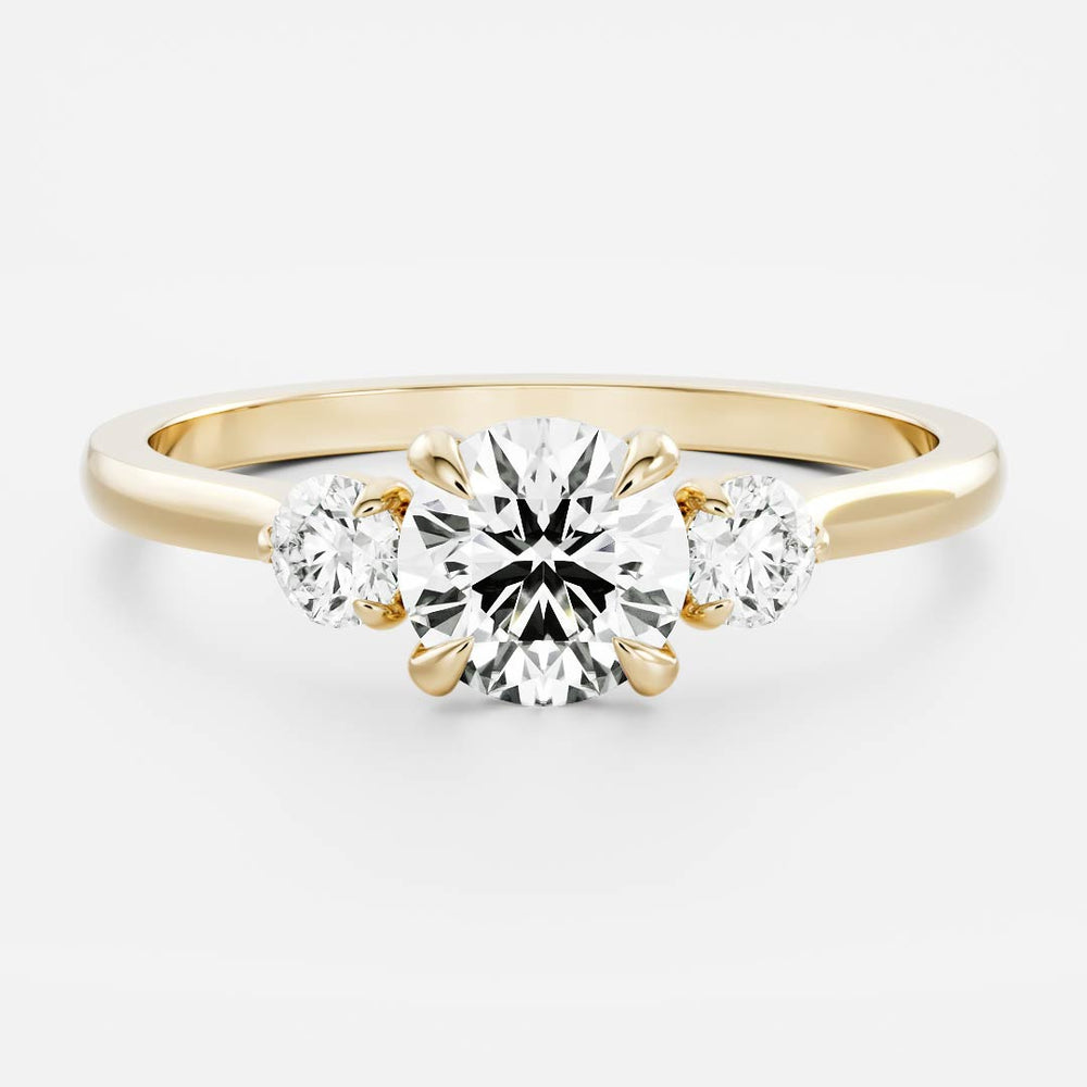 The Celia Ring - 0.6ct Moissanite Round Trilogy