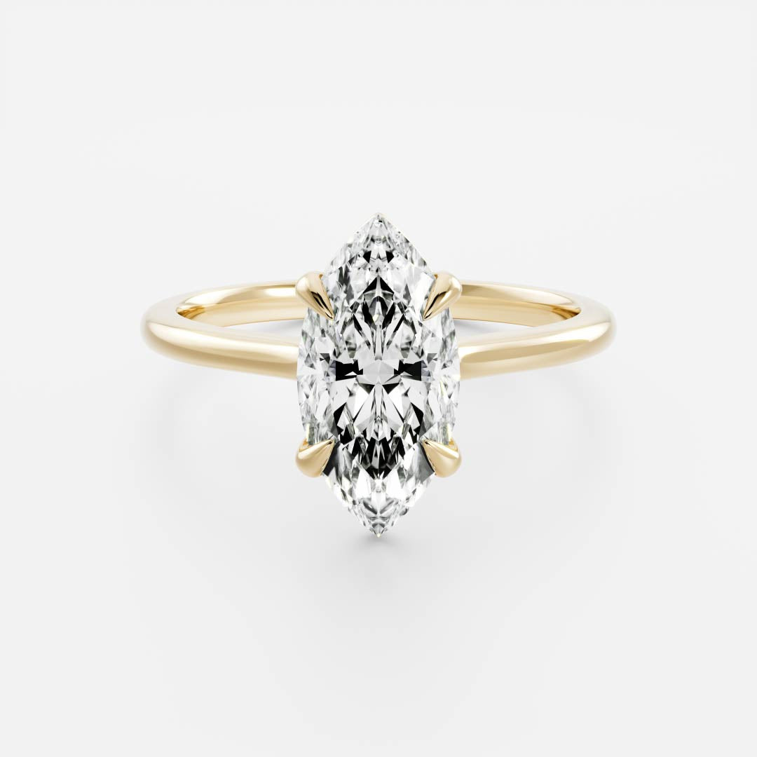 The Arie Ring - Marquise Cathedral Solitaire