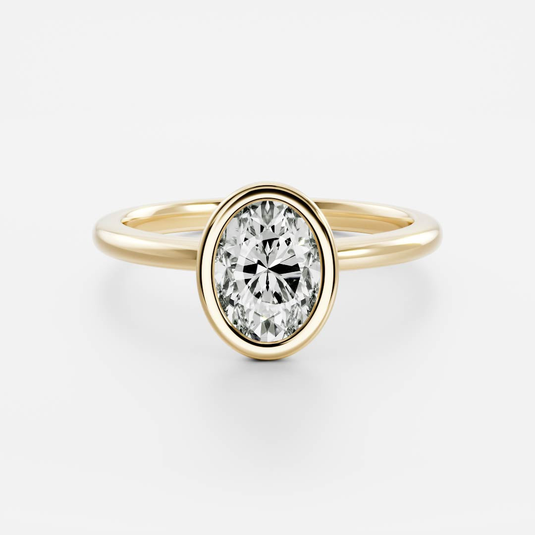 The Luise Ring - 2.11ct Lab Grown Diamond Oval Bezel Solitaire