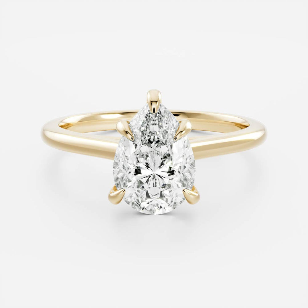 The Sophia Ring - Pear Cathedral Solitaire