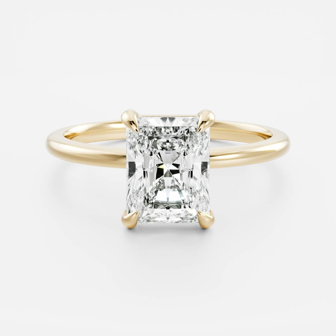 The Vienna Ring - 10x8mm (4ct) Moissanite Radiant Solitaire with Triple Pavé and Hidden Halo