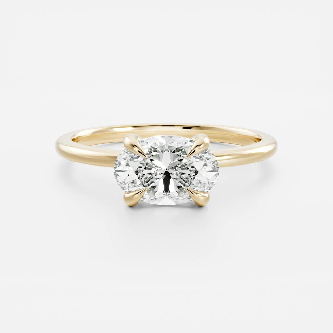 The Elora Ring - East-West Oval Solitaire