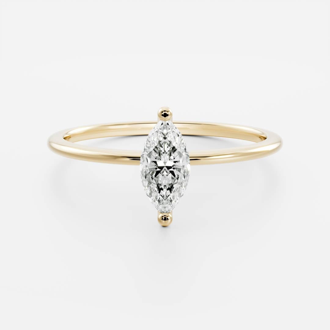 Marquise Petite Ring - 0.5ct Marquise Moissanite
