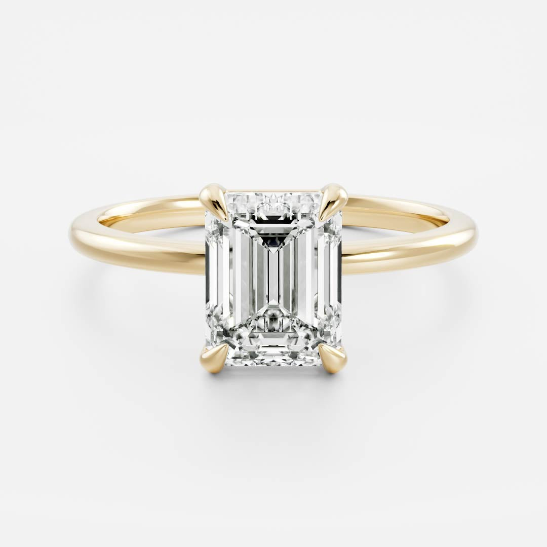 The Audrey Ring - 3.5ct Moissanite Emerald Solitaire