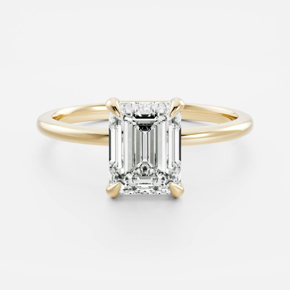 The Audrey Ring - 1.5ct Moissanite Emerald Solitaire