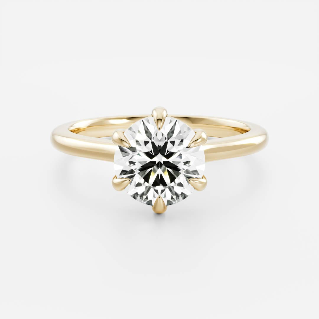 The Isla Ring - 7.5x7.5mm (1.5ct) Moissanite Round Brilliant Cathedral Solitaire
