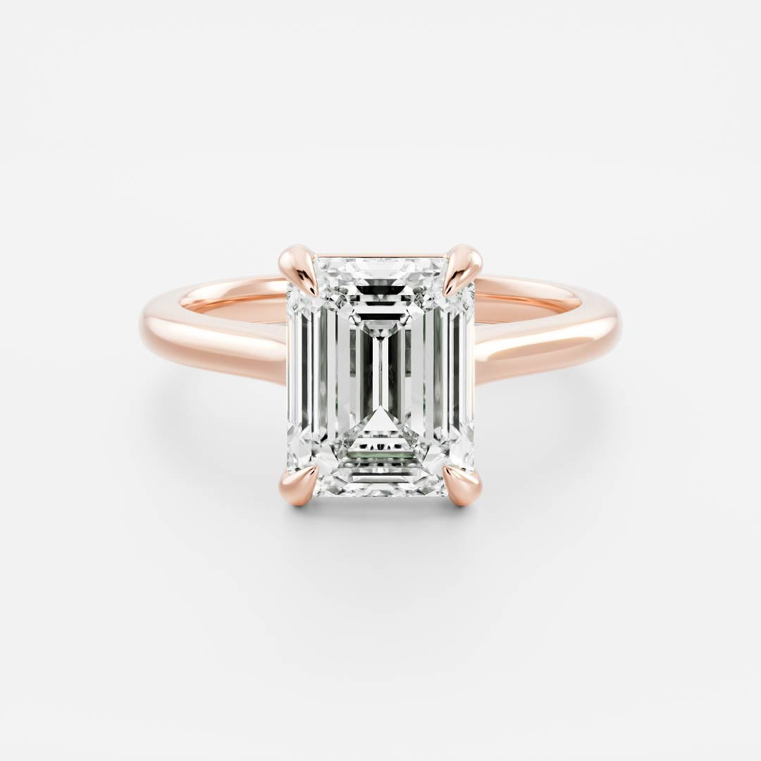 The Audrey Ring - Emerald Cathedral Solitaire