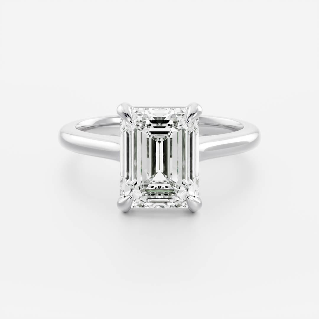 The Audrey Ring - Emerald Cathedral Solitaire