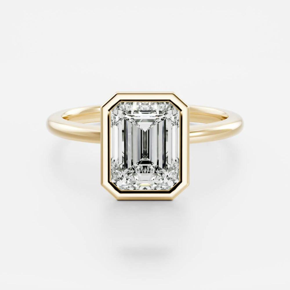 The Audrey Ring - 2.06ct Lab Grown Emerald Bezel Solitaire