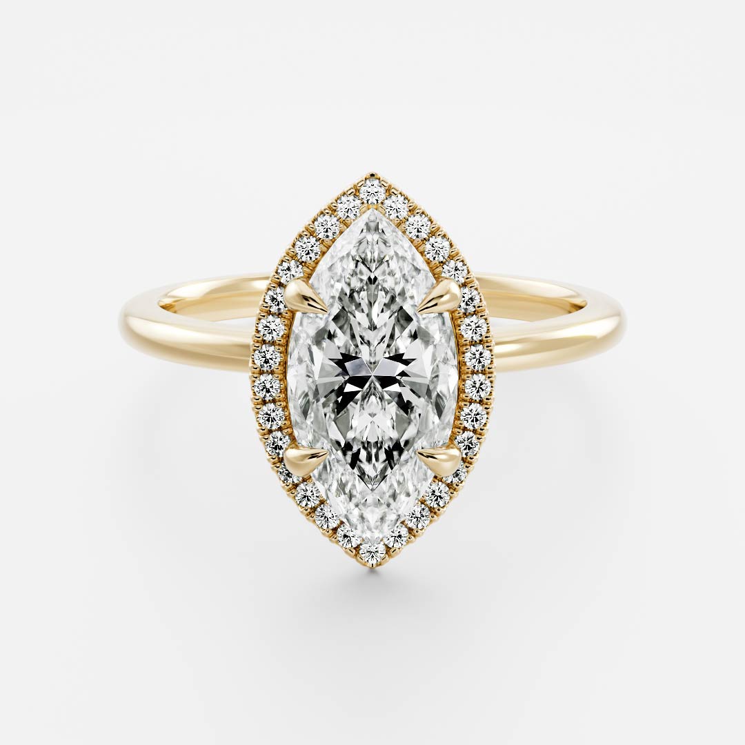 The Arie Ring - Marquise Halo