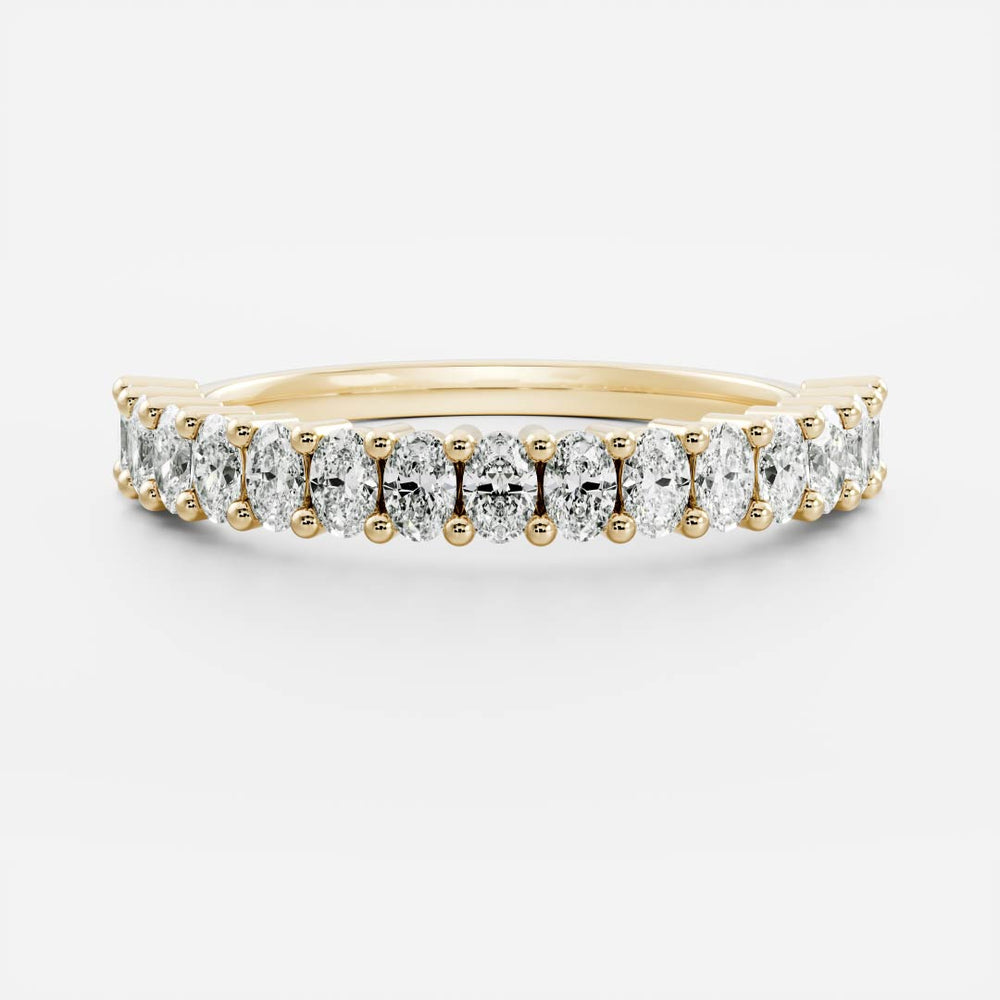 The Gia Ring - 18K Yellow Gold Half Oval Band