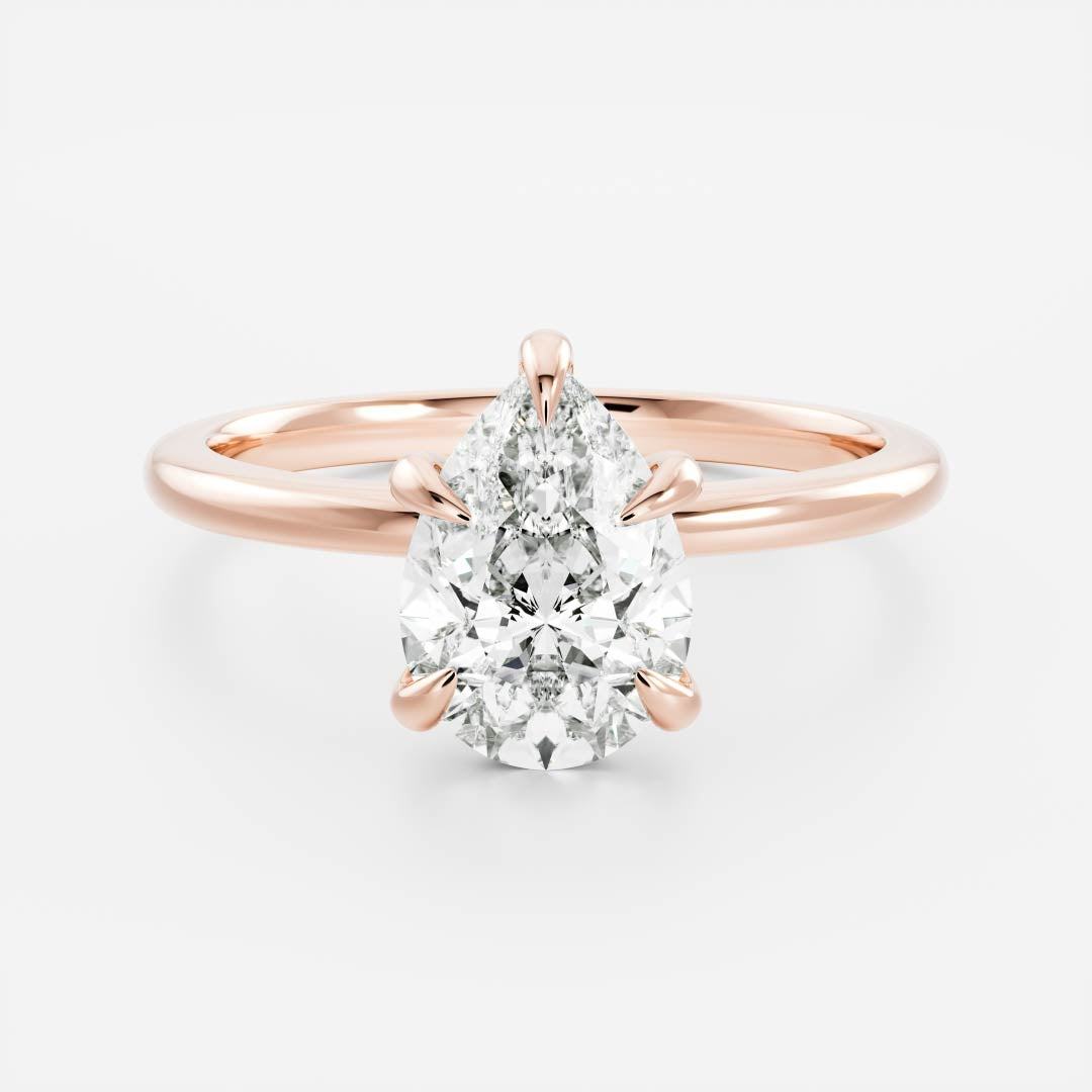The Sophia Ring - Pear Solitaire