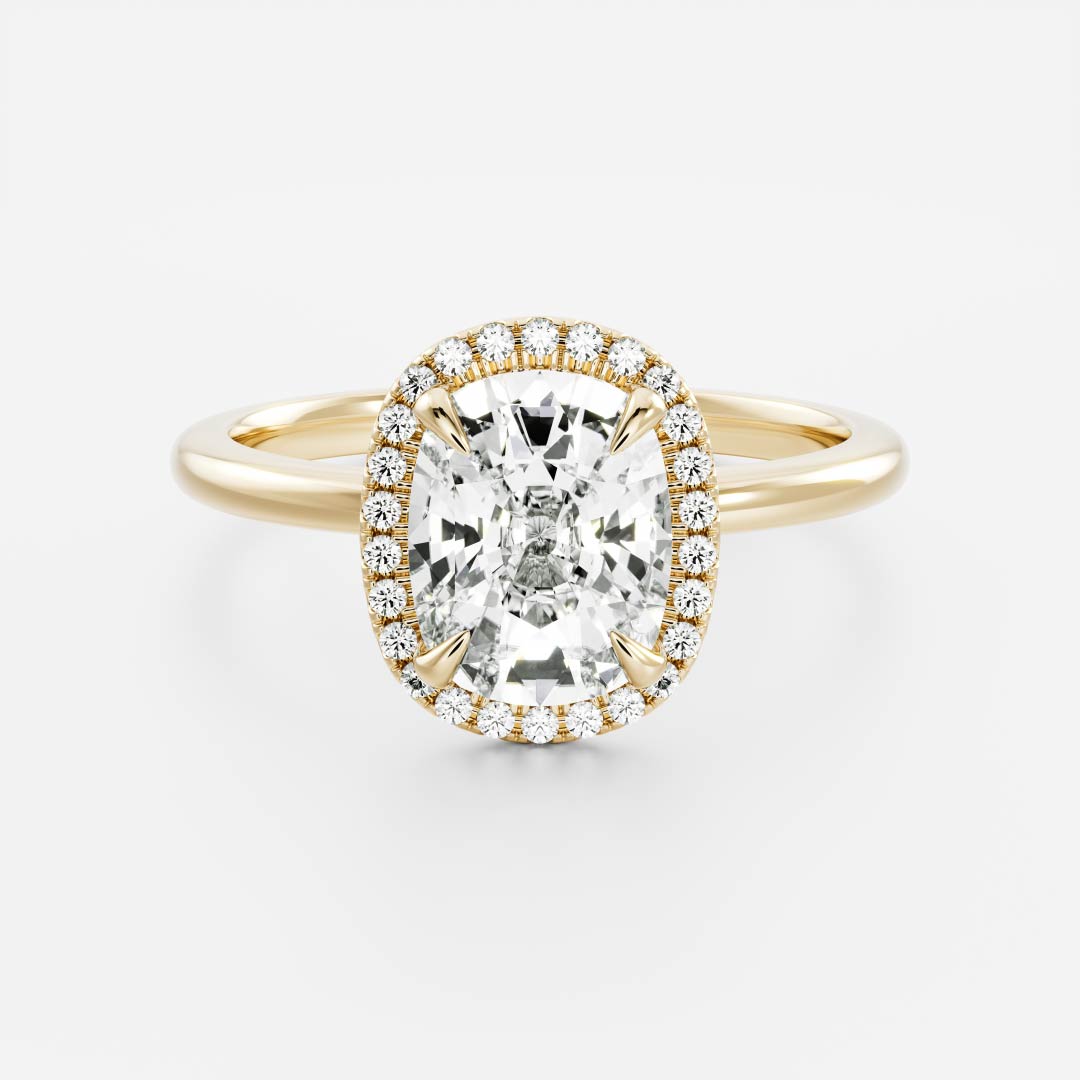 The Ophelia Ring - Elongated Cushion Halo