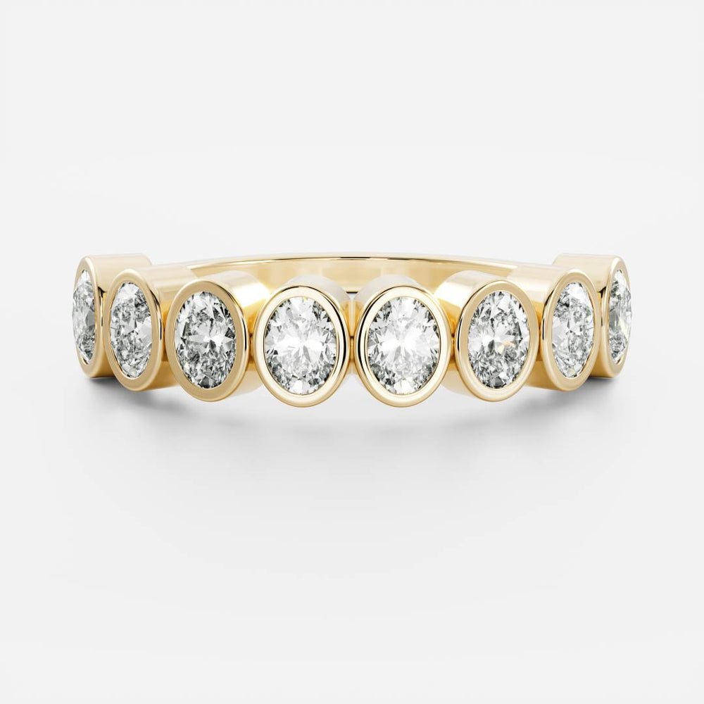 The Harper Oval Bezel Ceremonial Ring - 4x3mm Oval Cut Moissanite