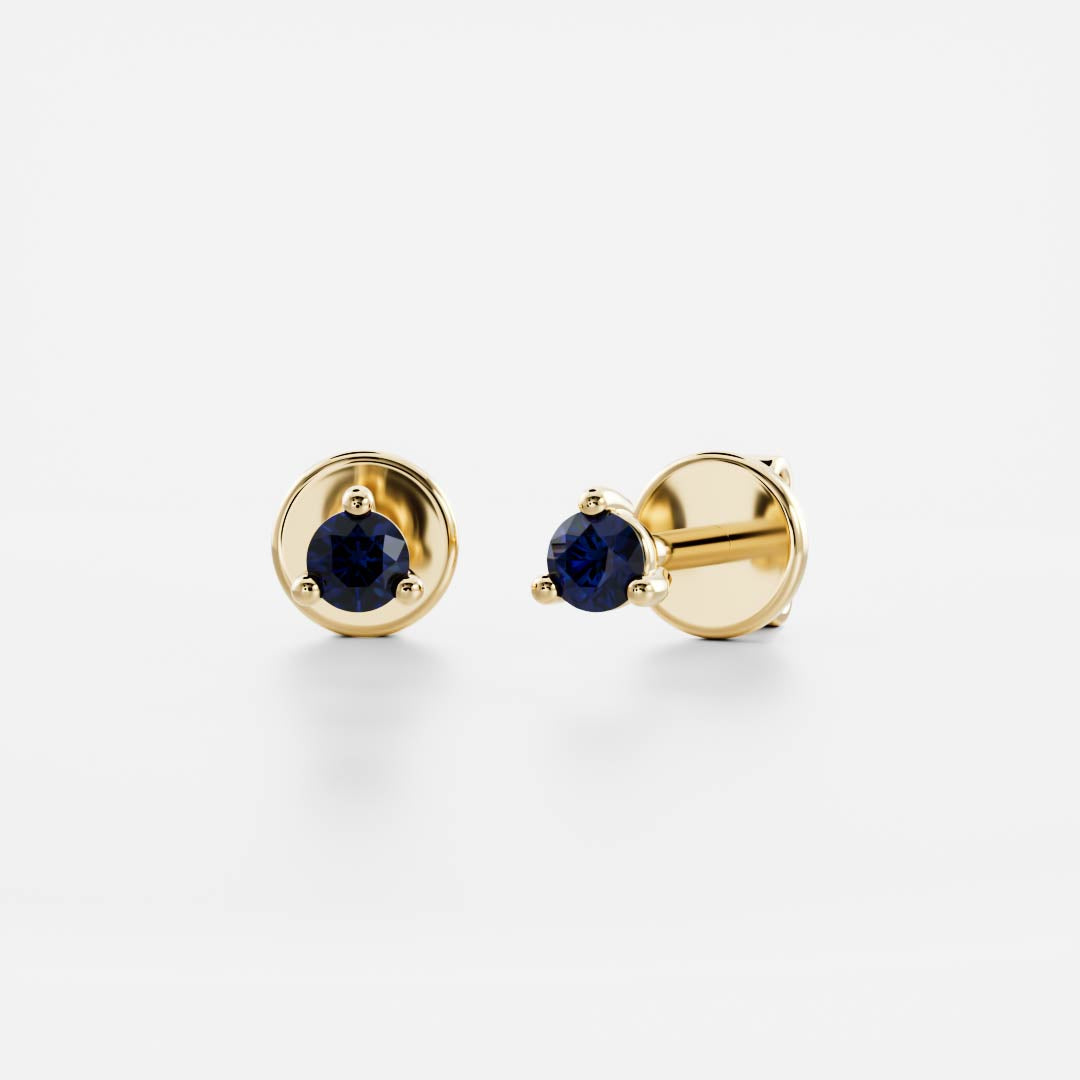 The Signature Round Cultured Sapphire Studs