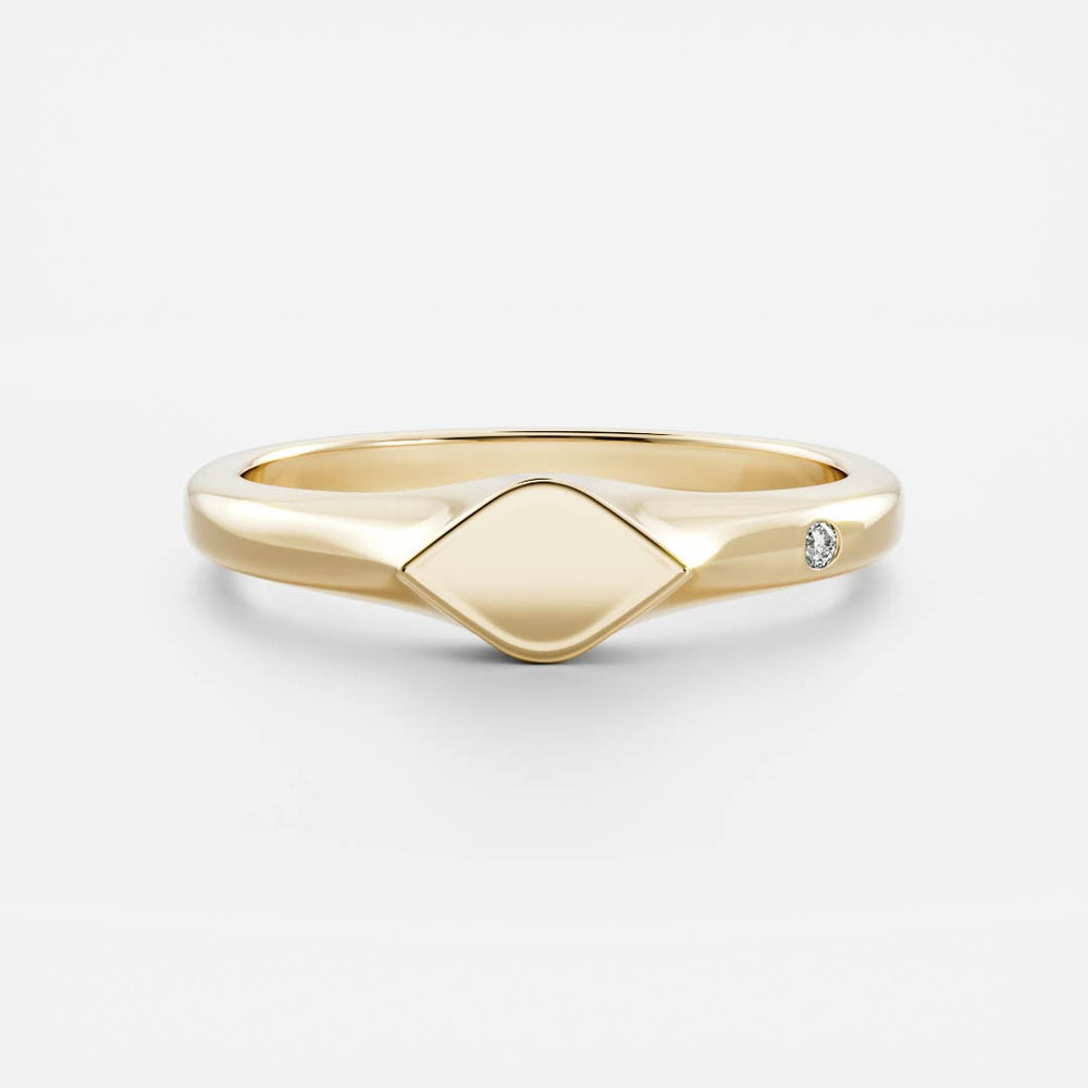 Signature Petite Marquise Signet Ring