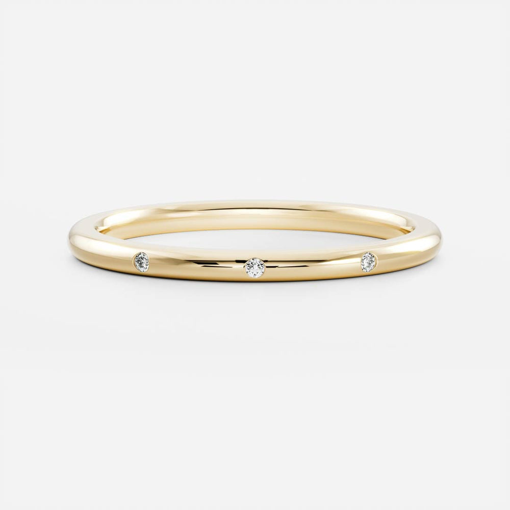 The Mae Ring - Inset Moissanite Band